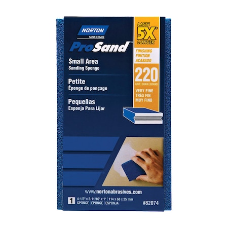Norton Abrasives Norton ProSand 4.5 in. L X 2.69 in. W X 1 in. 220 Grit Very Fine Small Area Sanding Sponge 07660782074